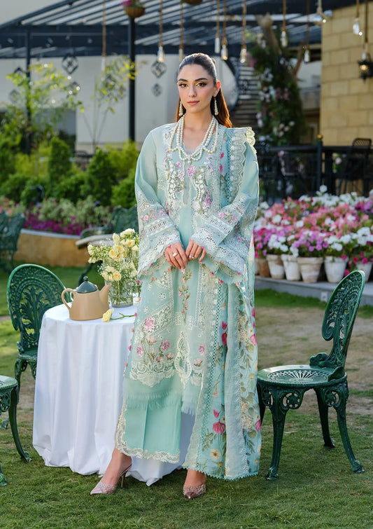 ZOYA EMBROIDERED LAWN APPLIQUE & LASERWORK FRONT PANEL and EMBROIDERED COTTON NET DUPATTA from ELAF LUXURY LAWN 2025 VOL 2