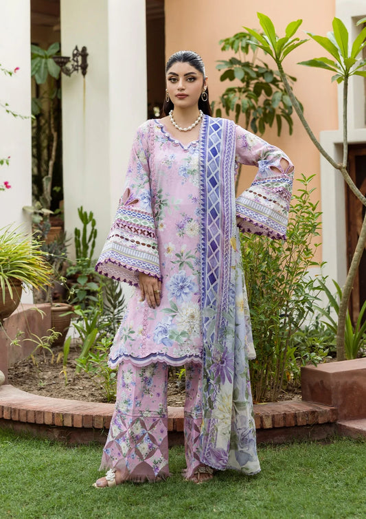 WISTERIA DIGITAL PRINTED LAWN FRONT AND DIGITAL PRINTED CHIFFON DUPATTA FROM ELAF PRINTS WITH CHIFFON DUPATTA COLLECTION 2025.