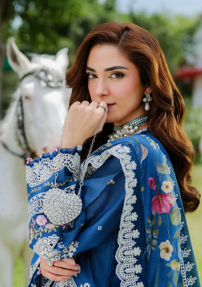 Stunning closeup look of EMBROIDERED LAWN LASERWORK SLEEVES.
