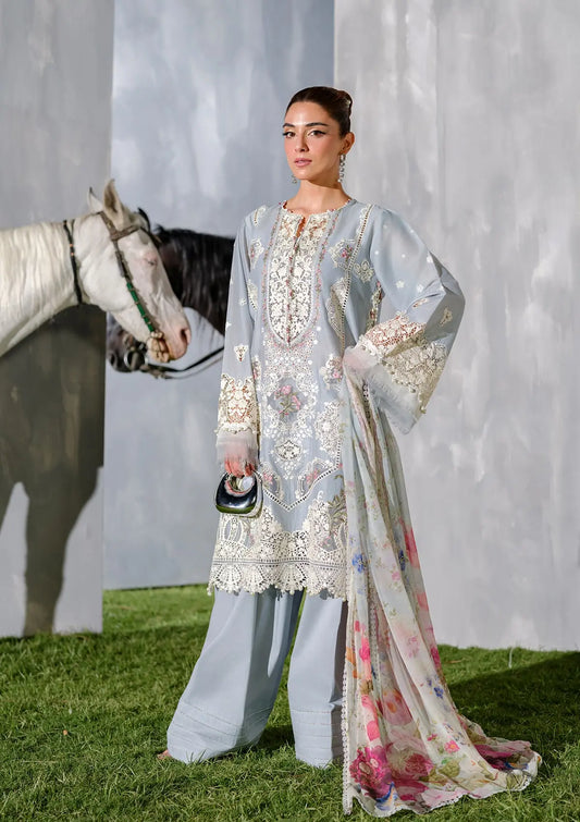 ISSABEL EMBROIDERED LAWN LASERWORK FRONT and DIGITAL PRINTED CHIFFON DUPATTA from ELAF LUXURY LAWN 2025 VOL 2