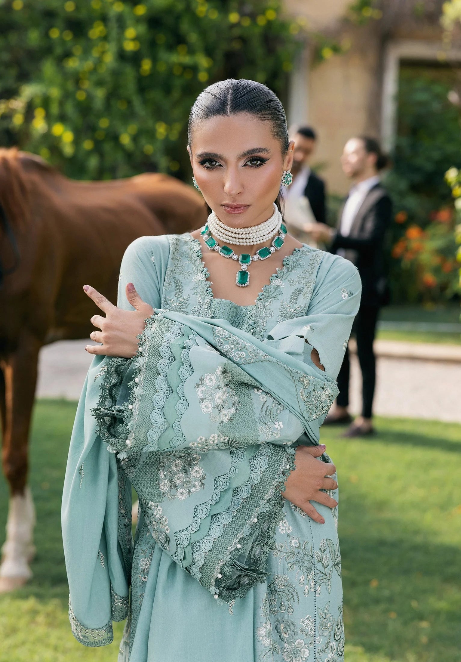 MINTFROST wearing this beautiful dress FROM LUXURY WINTER '25.